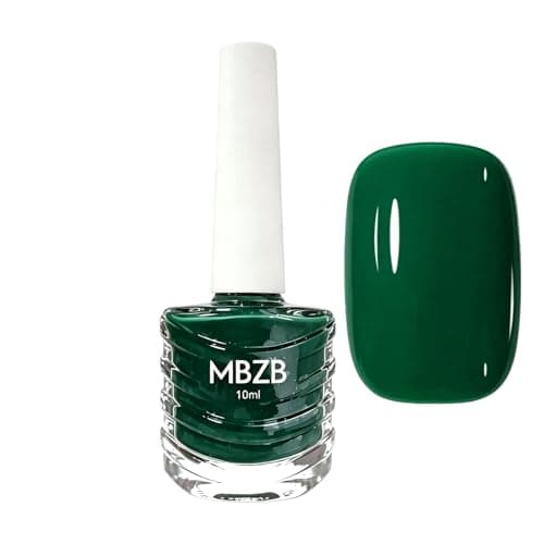 Image of Dark Green Nail Polish,Quick Dry & Long Lasting,Water Based Nail Varnish,Chip Resistant Glossy Manicure,No UV Lamp Required (Dark Green)