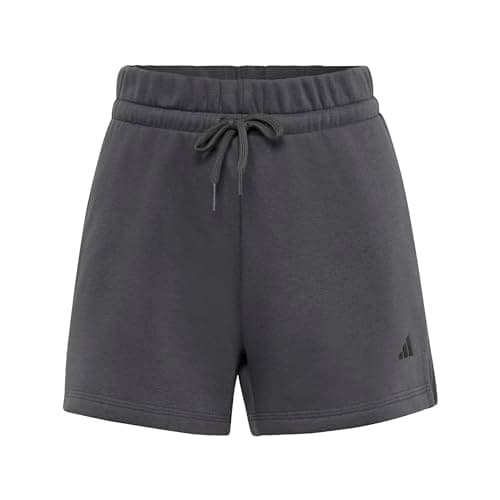Image of adidas Women's Essentials Small Logo Feel Cozy Shorts, Grey six/Black, L