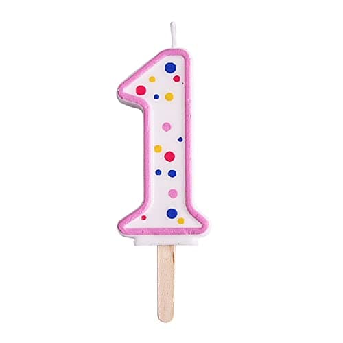 Image of PME Pink Number 1 Candle, Large Size
