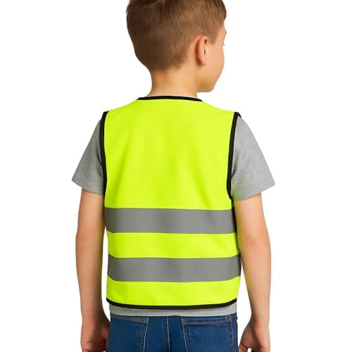 Image of Step Ahead Kids Hi-Vis Safety Infant Vest – High Visibility Reflective Waistcoat for Children Boys & Girls Safety Vest with Back Side Custom Print (NO PRINT, YELLOW, 1-2 Year)