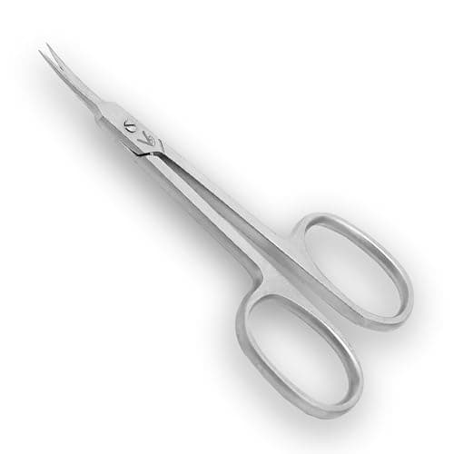 Image of VIDA GOODS Pointed Curved Cuticle Scissors – Extra Fine Stainless Steel Manicure Scissors for Nails, Eyebrows, Nose Hair, Beard & Mustache - Precision Grooming Tool for Men & Women