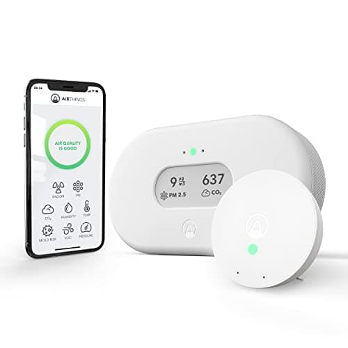 Image of Airthings View Plus Air Quality Monitor & Anti-Mould Kit (Fine Particles, Radon, Carbon Dioxide (CO2), Volatile Organic Compounds (VOCs), Humidity, Temperature, Air Pressure & Pollen Levels)