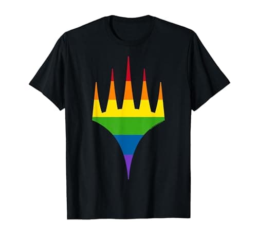 Image of Magic: The Gathering Pride Horizontal Rainbow Logo T-Shirt, Men, Black, Large