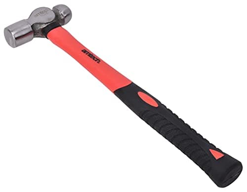 Image of Amtech - Ball Pein Hammer, Heat Treated Head, Fibreglass Shaft with Rubber Grip, Ideal for Riveting, Shaping and Metalwork (8oz / 225g)