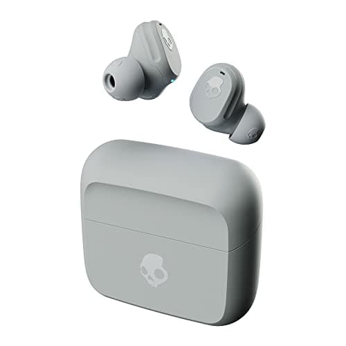 Image of Skullcandy Mod Wireless Earbuds, Bluetooth Headphones, Up to 32 Hours Battery, Noise Isolating Fit, Sweat and Water Resistant, Microphone for iPhone Android - Light Grey/Blue