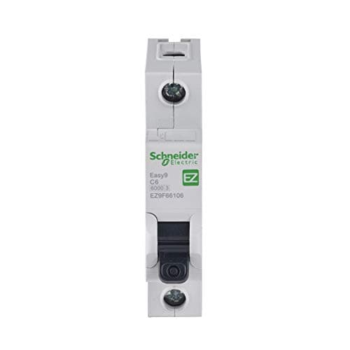 Image of Schneider Electric Easy9 - MCB Miniature Circuit Breaker, 1 Pole, Type C, 6kA Breaking Capacity, White, 6A, 230V, EZ9F66106