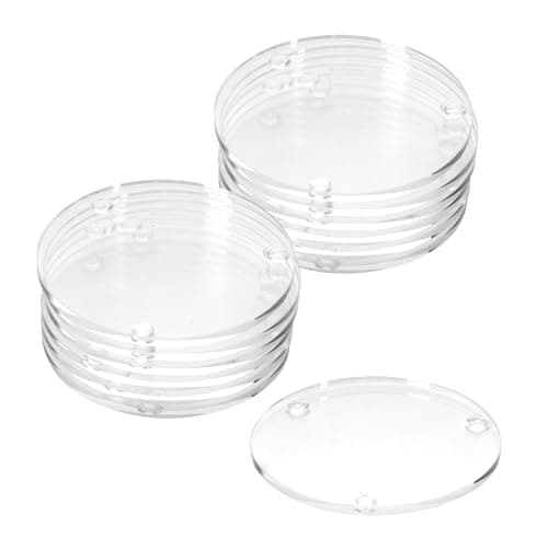 Image of WENLISELL 12 PCS Glass Drinking Coasters, 3.5 Inch Clear Round Glass Coasters, Non-Slip Crystal Glasses Coasters for Tabletop, Mugs, Cups, Office, Home, Parties