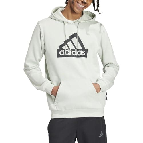 Image of adidas Men's MODERN ESSENTIALS GRAPHIC HOODIE, linen green, M