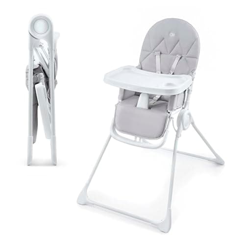 Image of Kinderkraft BINCI Children's High Chair, Baby Chair, Lightweight and Foldable with Tray, Footrest and 5-Point Harness, Ideal for Small Spaces and Travel
