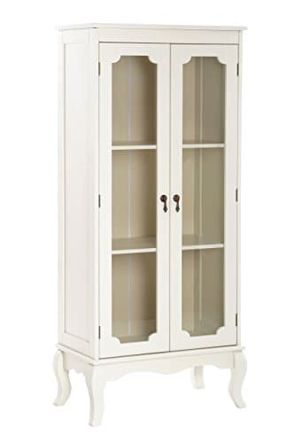 Image of Premier Housewares Marcella Cabinet with 2-Glass Doors, Ivory