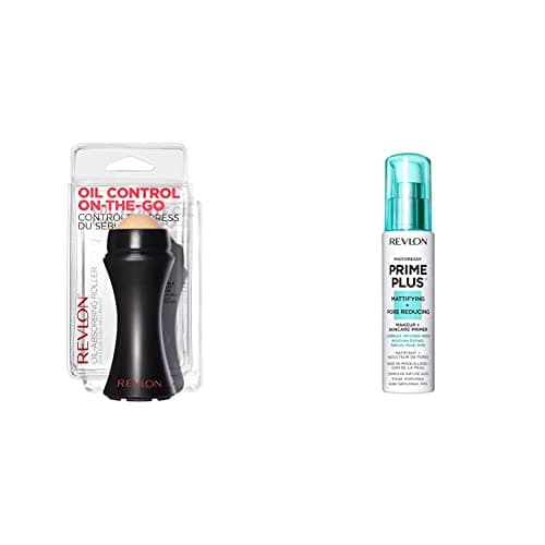 Image of Revlon Volcanic Stone Oil-Absorbing Roller + Revlon PhotoReady Prime Plus Mattifying and Pore Reducing Salicylic Acid Primer 30 ml