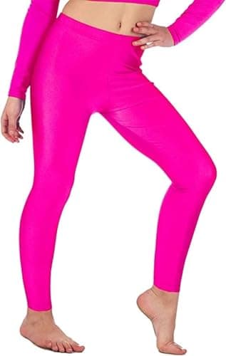 Image of BOOM Prime Women’s Shiny Leggings Stretch Gym Yoga Dance Activewear Footless Elastic Waist S–XXL (as8, Alpha, m, l, Regular, Regular, Pink, M/L)