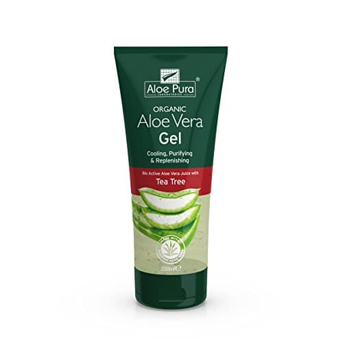 Image of Aloe Pura Organic Aloe Vera Gel with Tea Tree, Natural, Vegan, Cruelty Free, Paraben & SLS Free, Cooling, Purifying, 200 ml