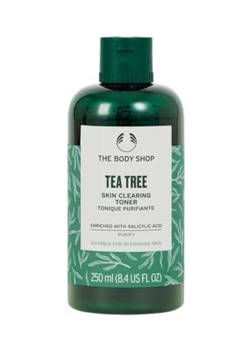 Image of The Body Shop Tea Tree Skin Clearing Toner (1x 250ml), Purifying Toner for Oily, Blemish-Prone Skin, Removes Residue & Excess Oil, with Tea Tree Oil & Salicylic Acid, Dermatologically Tested