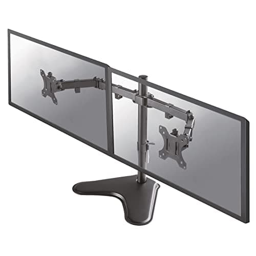 Image of Newstar FPMA-D550DDBLACK Full Motion Dual Desk Stand for two 10-32" Monitor Screens, Height Adjustable - Black