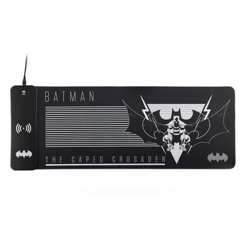 Image of DC Comics Batman XL RGB Gaming Mat with 15W Wireless Charger | Customizable LED, Anti-Slip, Spill-Resistant