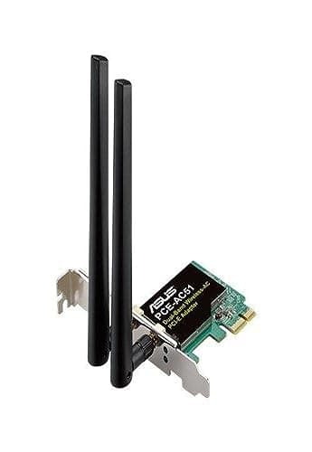 Image of ASUS AC750 Dual Band PCIe WiFi Adapter (PCE-AC51) - Compatible with PCIe x1/x16 slot, Detachable Antennas for Flexible Placement, Easy Setup, Supports Window Windows 10/8.1/7, Linux