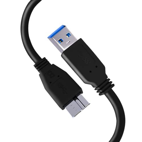 Image of TechMax Usb 3.0 A To Micro B External Hard Drive Cable for Portable Hard Drive for Western Digital WD/Seagate/Elements/Toshiba/My Passport/Samsung Galaxy S5 M3 1TB/Hitachi/Xbox/Ps4 - Black (50cm)