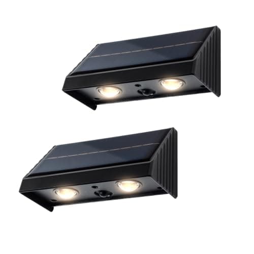 Image of XmnSoly Solar Lights Outdoor 3000K Warm White Downlights LED Dusk to Dawn Waterproof Solar Light for Fence, Wall, Address, Mailbox, House Number, Sign(2 Pack)