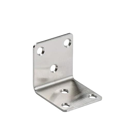 Image of OMIDEAS 10 x Corner Brackets (40 x 40 x 40) Angle Metal Braces Wood Timber Joining Fixing L Repair Furniture Stainless Steel Silver Connector