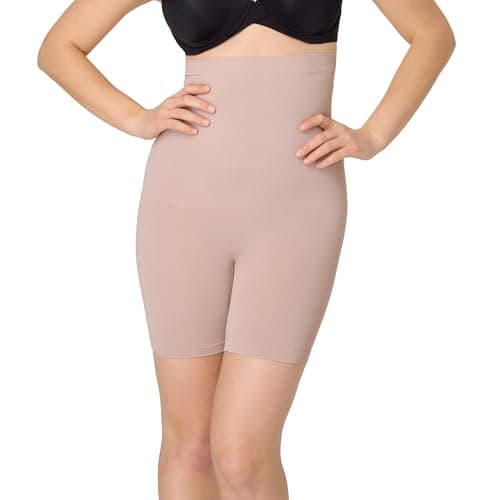 Image of Maidenform Women's Seamless Shapewear, Tummy Shaper Shorts, High-Waist Thigh Slimmer with Firm Control, Evening Blush, XXL
