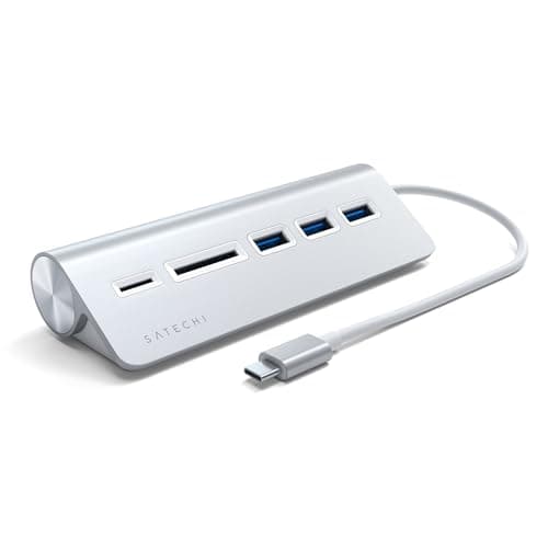 Image of SATECHI USB-C Combo Hub for Desktop – 3x USB-A 3.0 Data Ports, Micro/SD Card Readers - for MacBook Air & Pro M5 M4 M3, Mac mini, iMac, Surface, Windows & More - Silver