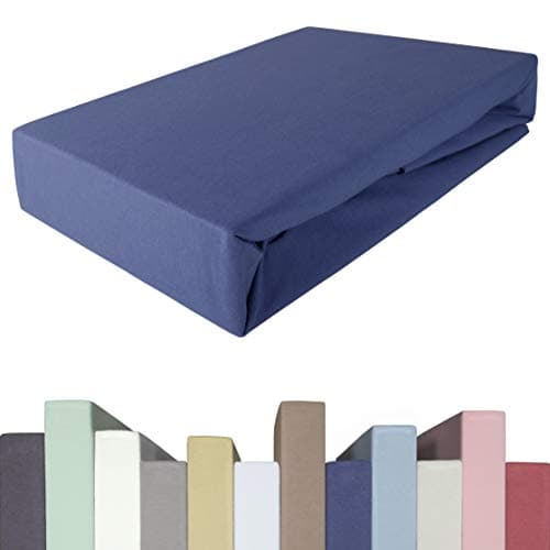 Image of Edda Lux Topper Fitted Sheet 180 x 200 cm Premium Quality 190 g/m² 95% Cotton + 5% Elastane Box Spring Bed Jersey Fitted Sheet