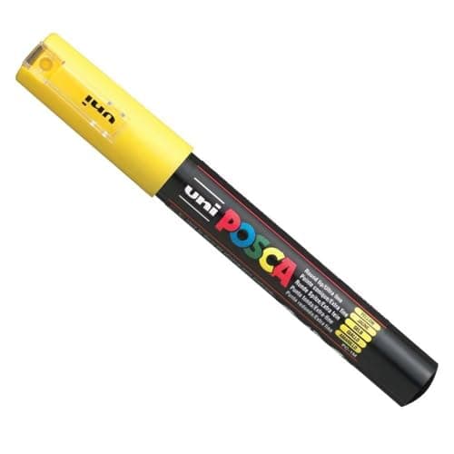 Image of Uni Posca Marker PC-1M Paint Glass Pen Bullet Tip 1.0mm Yellow