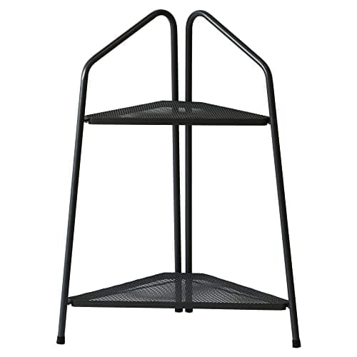 Image of VegTrug Modern Corner Plant Stand 2 Shelf, Black, PSM-C02 UK