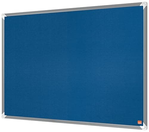 Image of Nobo Premium Plus Felt Notice Board 900x600mm – Blue |Pin Board for Wall, Office Noticeboard, Display Board, Felt Memo Board, Vision Board, Mood Board, EU Ecolabel Certified
