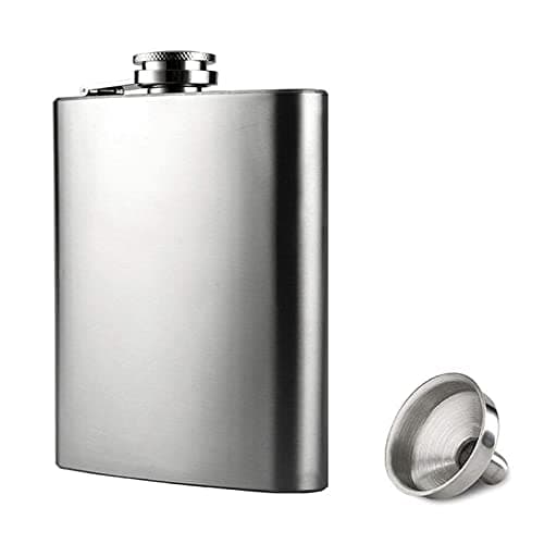 Image of Hip Flask with Funnel, 4 oz Stainless Steel Whiskey Flask 100% Leak Proof, Portable Pocket Hip Flask for Liquor for Men