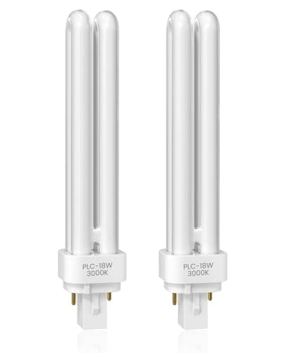 Image of Bonlux G24D-2 18W 2 Pin Light Bulbs, Compact Fluorescent Lamp 2U PLC 830 Energy Saving Bulbs, 3000K Warm White 2 Pin Bathroom Light Bulbs, Non-Dimmable for Kitchen, Bedroom, Corridor, 2 Pack