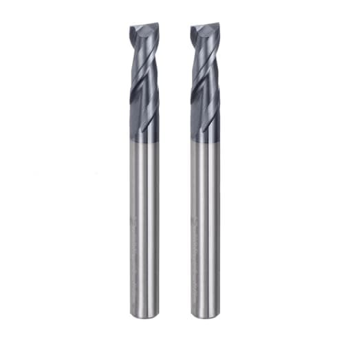 Image of sourcing map 2pcs 5mm Dia 5mm Shank Square Nose End Mill 2 Flutes HRC45 Carbide AlTiN Coated CNC Router Bits Cutter Tools for End Milling CNC Machining