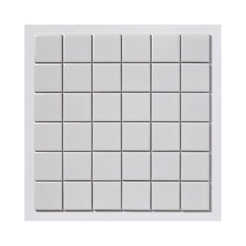 Image of Mosaic Tile Sheet 30×30 cm – 2.3×2.3 cm Small Square Porcelain Tiles – Black or White - Gloss or Matt Finish – Bathroom & Kitchen Wall Tile – Sold Per Sheet (White Gloss)