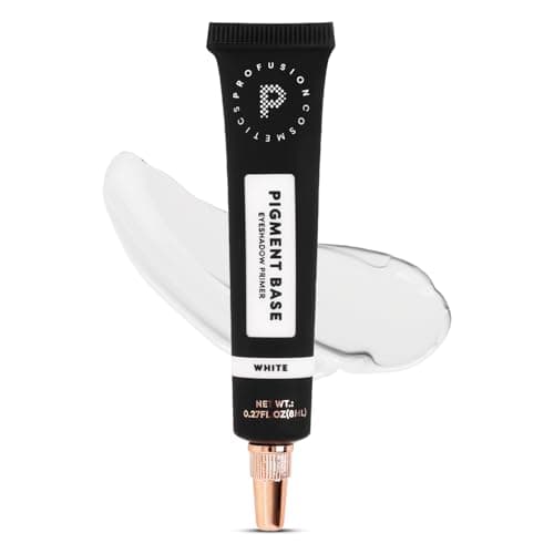 Image of Profusion Cosmetics Pigment Base Eyeshadow Primer, Long Lasting and Creamy White Base Primer for Bold Looks, Achieve Stunning and Eye Catching Makeup Looks With Premium Beauty Tool, White
