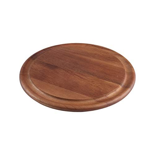Image of T&G 10955 Tuscany Round Chopping Board with Groove in Acacia, 29.4 x 1.5 cm, Brown