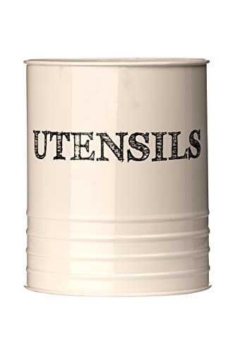 Image of Premier Housewares 507630 Sketch Utensil Canister - Cream, H16 x W13 x D13cm, Beige