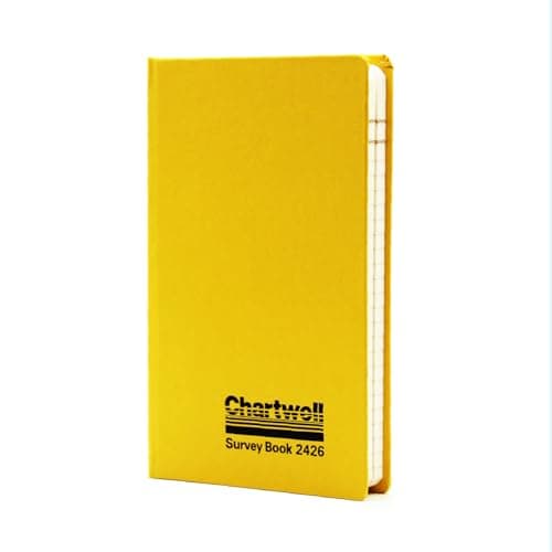 Image of Exacompta - Ref 2426Z - Chartwell Casebound Level Survey Book - 192 x 120mm in Size, Excellent Strength When Wet, Ideal for Use Outside, Pre-Printed Pages, Yellow