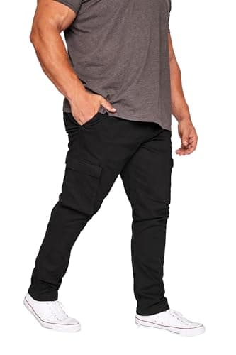 Image of BadRhino Big & Tall Stretch Cargo Trousers - Men's - Plus Size Curve Black