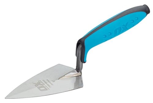 Image of OX Philadelphia Pattern Pointing Trowel - Pro Series Plasterers / Builders Carbon Steel Pointing Trowel with Dura-Grip Soft Handle - Multicolour - 5 Inch/127 mm