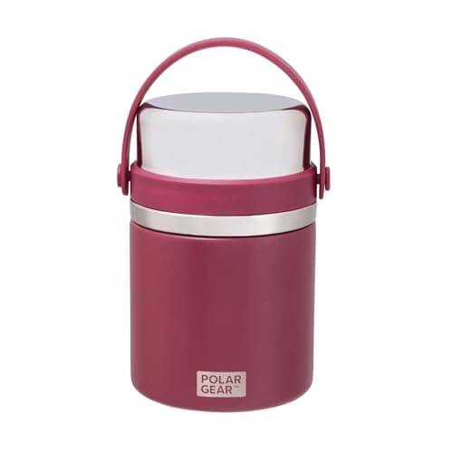 Image of Polar Gear 600ml Hot Food Flask & Foldable Spoon - Vacuum Insulated Double Wall Stainless Steel Thermos Soup Flask Jars Leakproof and BPA Free - Lunch Thermal Food Flasks for Hot Food Kids & Adults