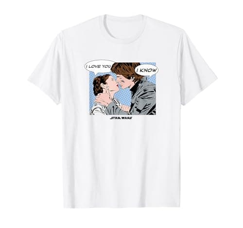 Image of Star Wars I Love You Princess Leia And Han Solo Black T-Shirt
