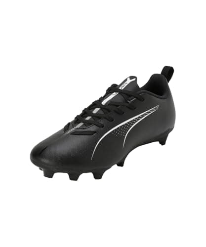 Image of PUMA Unisex Youth Ultra 5 Play FG/AG JR Soccer Shoe, PUMA Black-PUMA White, 10 UK Child