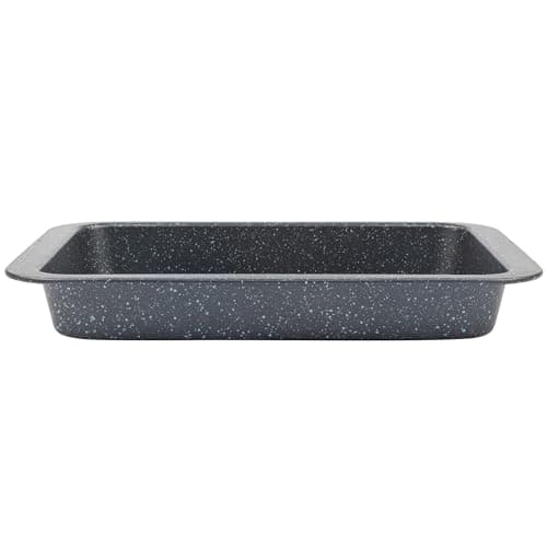 Image of Salter Megastone Roasting Tray –36cm Non-Stick Rectangular Roasting Pan, Durable Carbon Steel, Vegetable & Meat Roasting Tray, Oven Safe Up to 220°C, High-Edge Oven Tray, PFOA-Free, Easy Clean