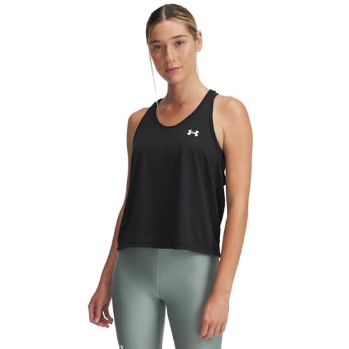 Image of Under Armour Women's Tech Swing Tank, Breathable, Loose-Cut Running Vest, Athletic Sleeveless Tank Top for Women Black / / White