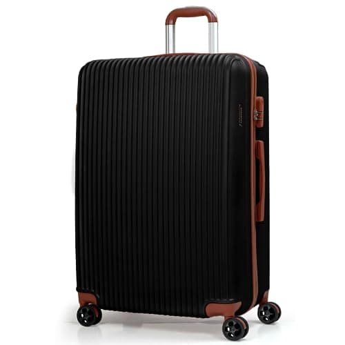Image of CALDARIUS Hardshell Luggage | Durable Suitcases | Lightweight & Secure with Combination Lock | Smooth 4 Dual Spinner Wheels | Ideal Travel Bag & Luggage Sets (Black, Large 28")