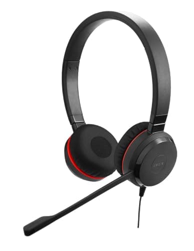 Image of Jabra Evolve 20 UC Stereo Headset – Unified Communications Headphones for VoIP Softphone with Passive Noise Cancellation microphone – USB-A Cable with Controller – Black
