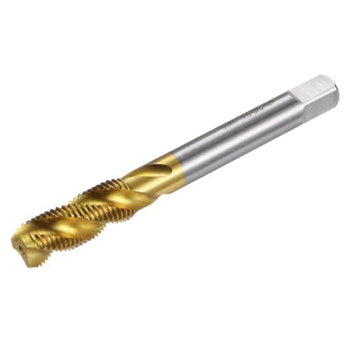 Image of sourcing map Spiral Flute Threading Tap 3/8-24 UNF, HSS (High Speed Steel) Titanium Plated Machine Thread Screw Tap 3 Flutes Tapping Tool H2 Tolerance