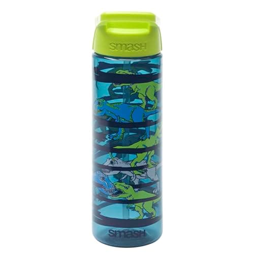 Image of Smash Water Bottle with Straw 700ml - Dinosaur, Dark Blue