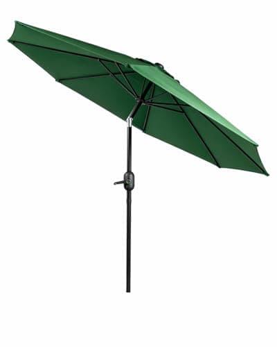 Image of KEPLIN 2m Tilting Parasol – Crank & Tilt Outdoor Umbrella with Protective Cover, 180gsm UPF 50+ Polyester Canopy, Steel Frame for Patio, Garden & Balcony
